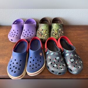 Crocs lot of 4 pairs of Toddler size 10 slide on rubber crocs clogs
